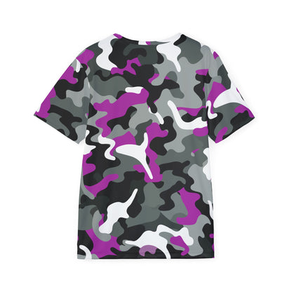 Camo Purple Jersey Style Performance T-Shirt for Men