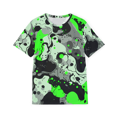 Camo 2 Green Jersey Style Performance T-Shirt for Men