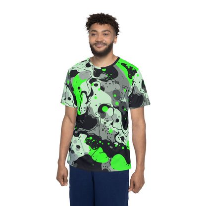 Camo 2 Green Jersey Style Performance T-Shirt for Men