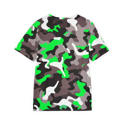 Camo Green Jersey Style Performance T-Shirt for Men